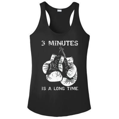 3 Minutes Is A Long Time Funny Boxing Ladies PosiCharge Competitor Racerback Tank