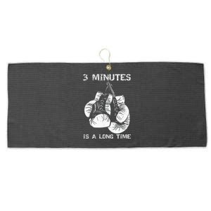 3 Minutes Is A Long Time Funny Boxing Large Microfiber Waffle Golf Towel