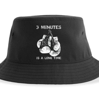 3 Minutes Is A Long Time Funny Boxing Sustainable Bucket Hat