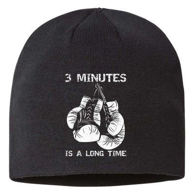 3 Minutes Is A Long Time Funny Boxing Sustainable Beanie