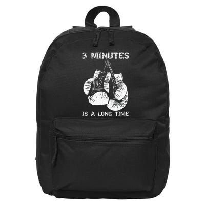 3 Minutes Is A Long Time Funny Boxing 16 in Basic Backpack