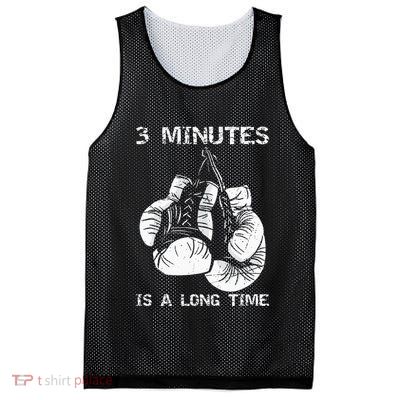 3 Minutes Is A Long Time Funny Boxing Mesh Reversible Basketball Jersey Tank