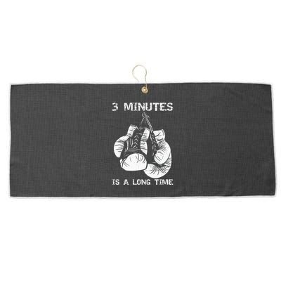 3 Minutes Is A Long Time Funny Boxing Large Microfiber Waffle Golf Towel