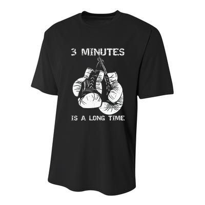 3 Minutes Is A Long Time Funny Boxing Youth Performance Sprint T-Shirt