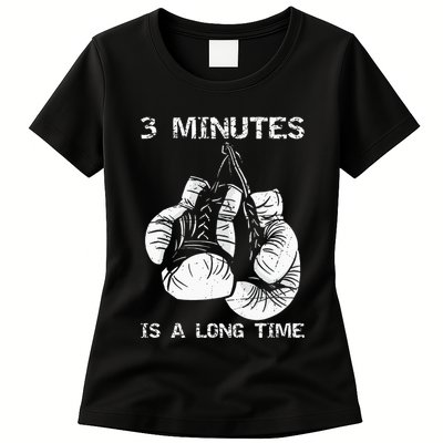 3 Minutes Is A Long Time Funny Boxing Womens T-Shirt