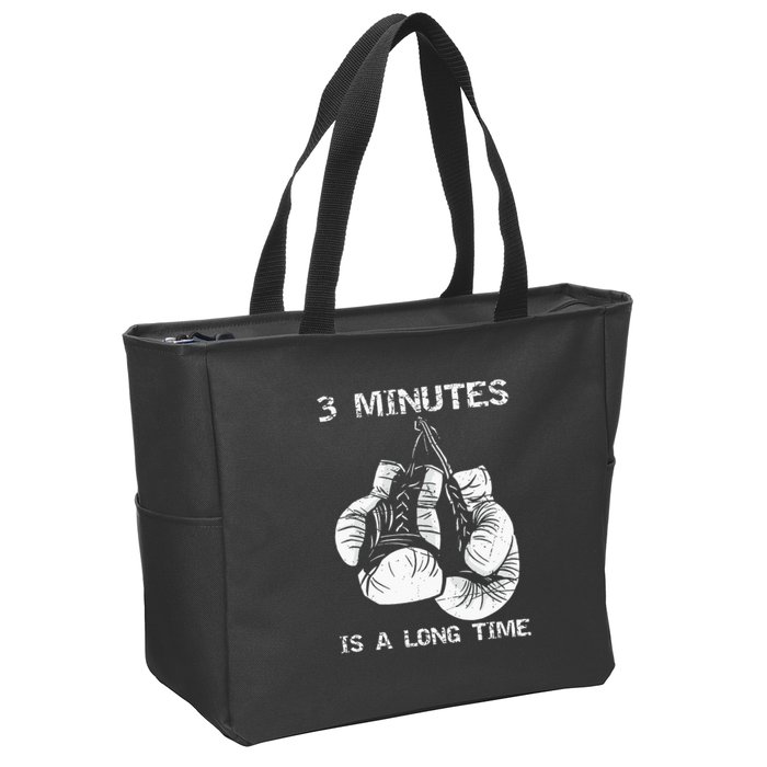 3 Minutes Is A Long Time Funny Boxing Zip Tote Bag