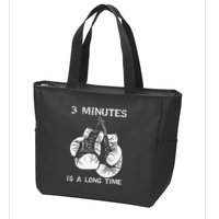 3 Minutes Is A Long Time Funny Boxing Zip Tote Bag