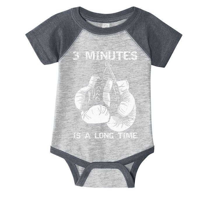 3 Minutes Is A Long Time Funny Boxing Infant Baby Jersey Bodysuit