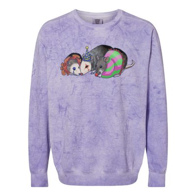 3 Mischievous Rat Colorblast Crewneck Sweatshirt