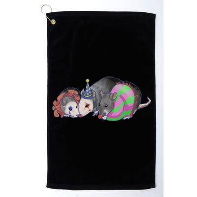 3 Mischievous Rat Platinum Collection Golf Towel