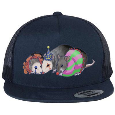 3 Mischievous Rat Flat Bill Trucker Hat