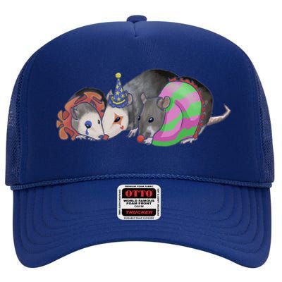 3 Mischievous Rat High Crown Mesh Back Trucker Hat