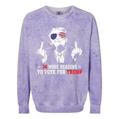 34 More Reasons To Vote For Trump Usa Flag 4th Of July Colorblast Crewneck Sweatshirt