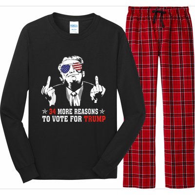 34 More Reasons To Vote For Trump Usa Flag 4th Of July Long Sleeve Pajama Set