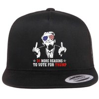 34 More Reasons To Vote For Trump Usa Flag 4th Of July Flat Bill Trucker Hat