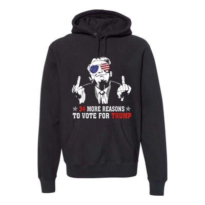 34 More Reasons To Vote For Trump Usa Flag 4th Of July Premium Hoodie