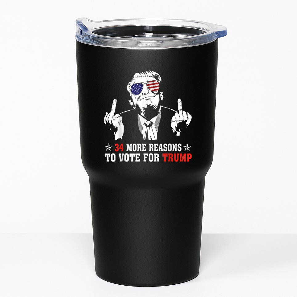 34 More Reasons To Vote For Trump Usa Flag 4th Of July Tumbler