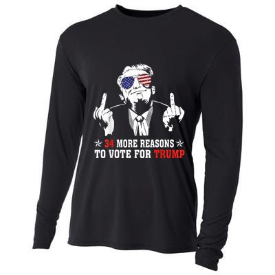 34 More Reasons To Vote For Trump Usa Flag 4th Of July Cooling Performance Long Sleeve Crew