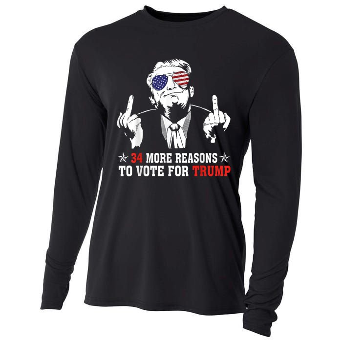 34 More Reasons To Vote For Trump Usa Flag 4th Of July Cooling Performance Long Sleeve Crew