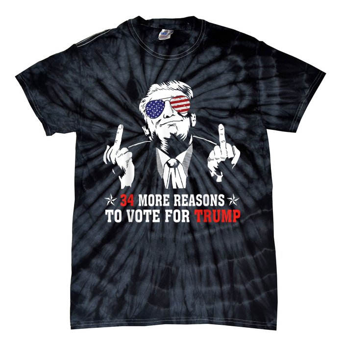 34 More Reasons To Vote For Trump Usa Flag 4th Of July Tie-Dye T-Shirt