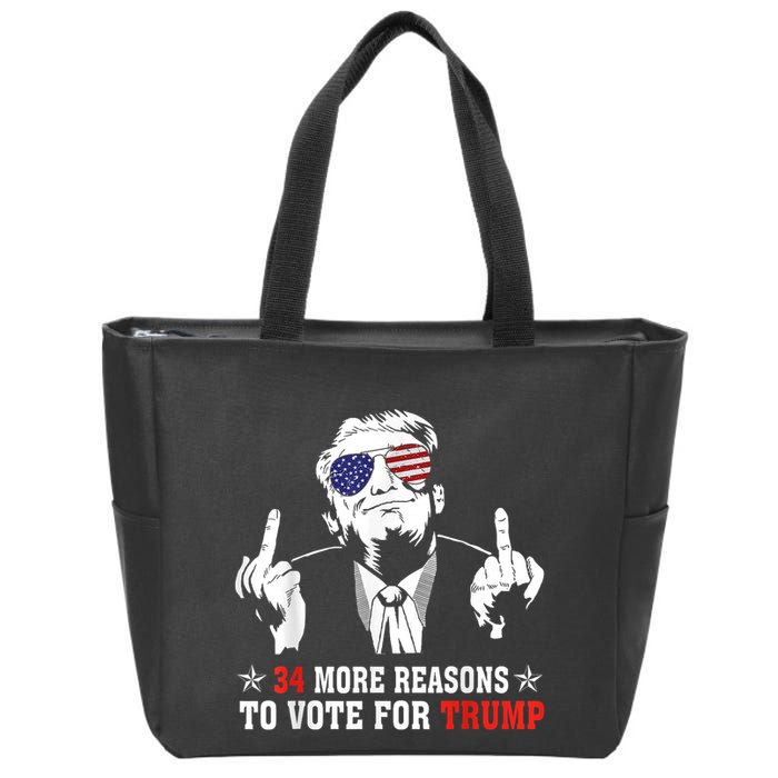 34 More Reasons To Vote For Trump Usa Flag 4th Of July Zip Tote Bag