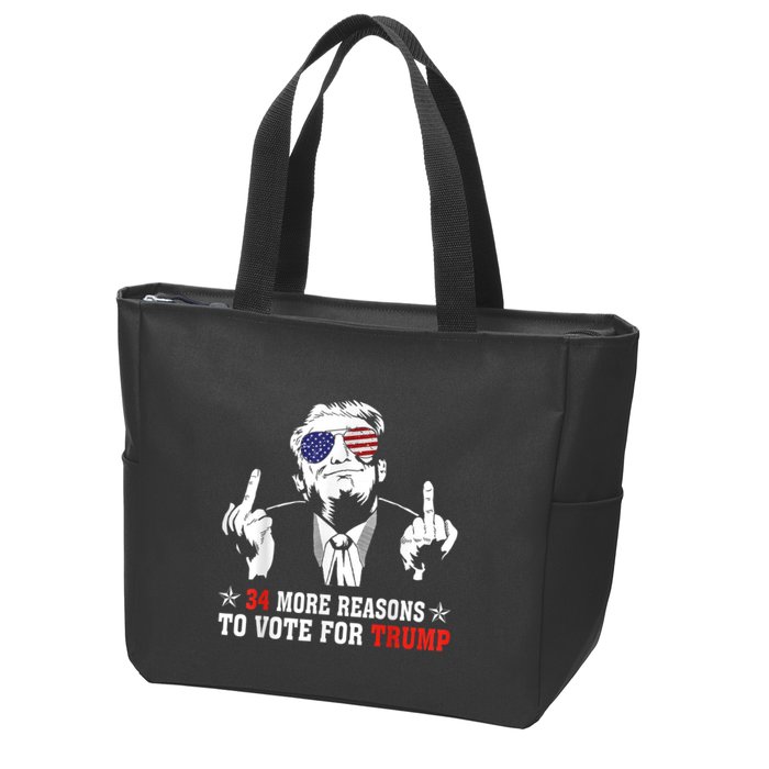 34 More Reasons To Vote For Trump Usa Flag 4th Of July Zip Tote Bag