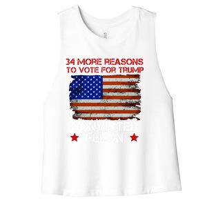 34 More Reasons To Vote For Trump Gift Women's Racerback Cropped Tank