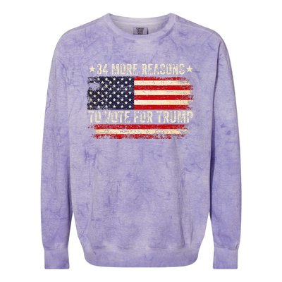 34 More Reasons To Vote For Trump Us Flag Colorblast Crewneck Sweatshirt