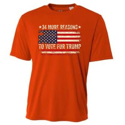 34 More Reasons To Vote For Trump Us Flag Cooling Performance Crew T-Shirt