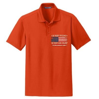 34 More Reasons To Vote For Trump Us Flag Dry Zone Grid Polo