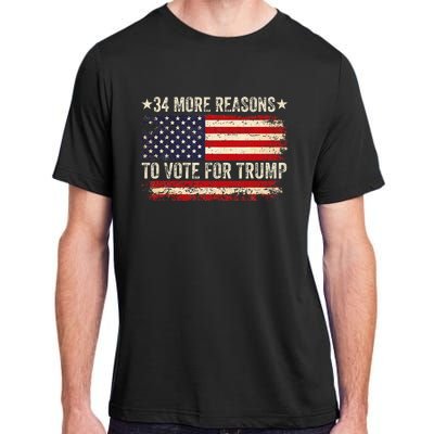 34 More Reasons To Vote For Trump Us Flag Adult ChromaSoft Performance T-Shirt