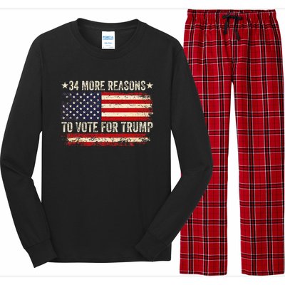 34 More Reasons To Vote For Trump Us Flag Long Sleeve Pajama Set