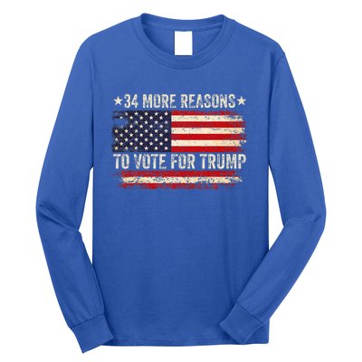 34 More Reasons To Vote For Trump Us Flag Long Sleeve Shirt