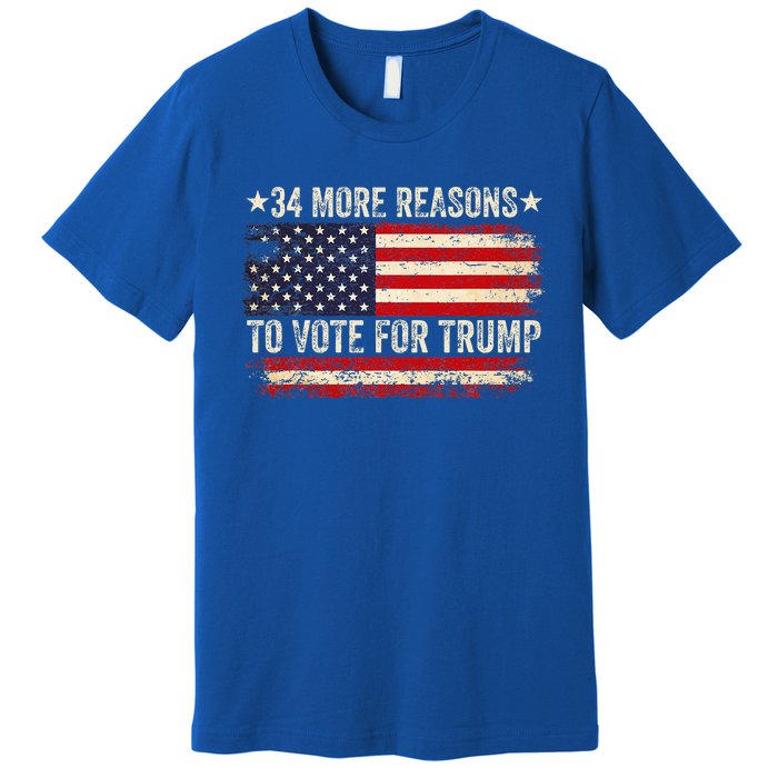 34 More Reasons To Vote For Trump Us Flag Premium T-Shirt