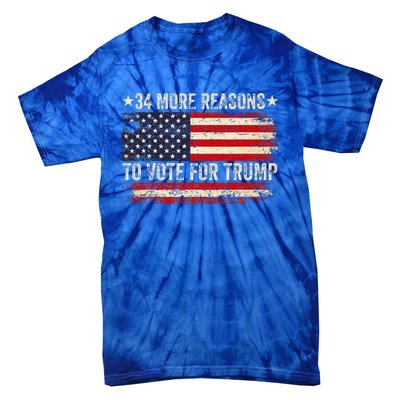 34 More Reasons To Vote For Trump Us Flag Tie-Dye T-Shirt