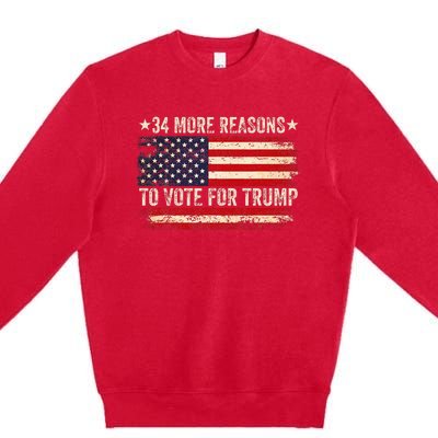 34 More Reasons To Vote For Trump Us Flag Premium Crewneck Sweatshirt