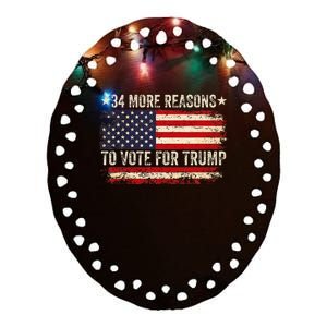 34 More Reasons To Vote For Trump Us Flag Ceramic Oval Ornament