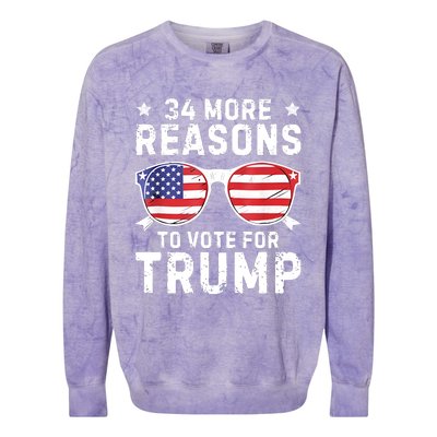 34 More Reasons To Vote For Trump Retro Trump 2024 Convicted Felon Colorblast Crewneck Sweatshirt