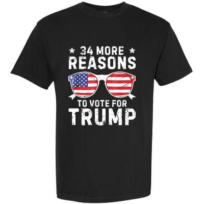 34 More Reasons To Vote For Trump Retro Trump 2024 Convicted Felon Garment-Dyed Heavyweight T-Shirt