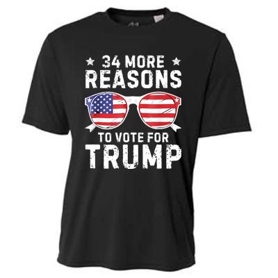 34 More Reasons To Vote For Trump Retro Trump 2024 Convicted Felon Cooling Performance Crew T-Shirt