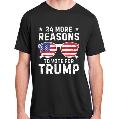 34 More Reasons To Vote For Trump Retro Trump 2024 Convicted Felon Adult ChromaSoft Performance T-Shirt