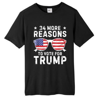 34 More Reasons To Vote For Trump Retro Trump 2024 Convicted Felon Tall Fusion ChromaSoft Performance T-Shirt