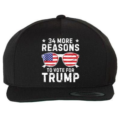 34 More Reasons To Vote For Trump Retro Trump 2024 Convicted Felon Wool Snapback Cap