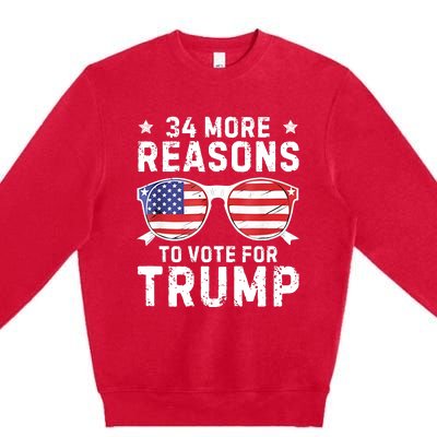 34 More Reasons To Vote For Trump Retro Trump 2024 Convicted Felon Premium Crewneck Sweatshirt