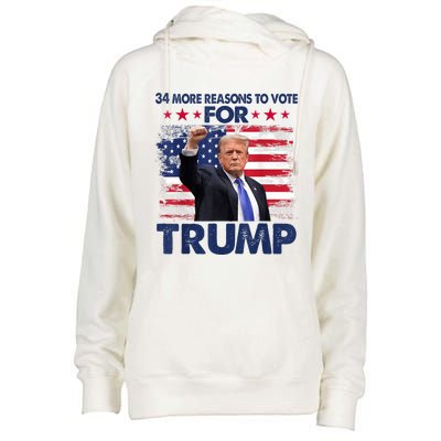 34 More Reasons To Vote For Trump Convicted Felon Trump 2024 Womens Funnel Neck Pullover Hood