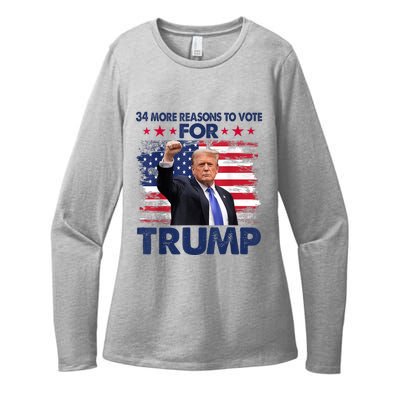 34 More Reasons To Vote For Trump Convicted Felon Trump 2024 Womens CVC Long Sleeve Shirt