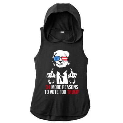 34 More Reasons To Vote For Trump Funny Election Ladies PosiCharge Tri-Blend Wicking Draft Hoodie Tank