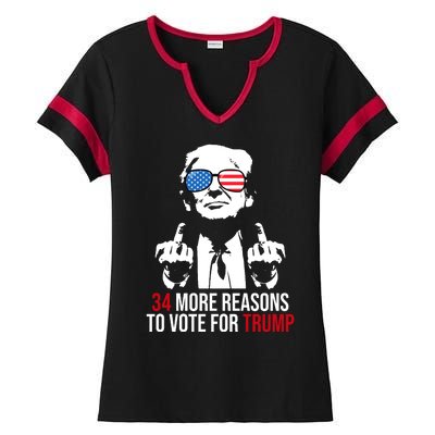 34 More Reasons To Vote For Trump Funny Election Ladies Halftime Notch Neck Tee