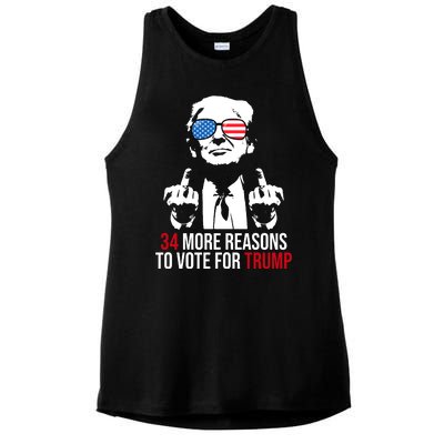 34 More Reasons To Vote For Trump Funny Election Ladies PosiCharge Tri-Blend Wicking Tank