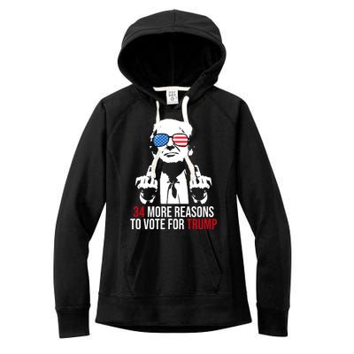 34 More Reasons To Vote For Trump Funny Election Women's Fleece Hoodie